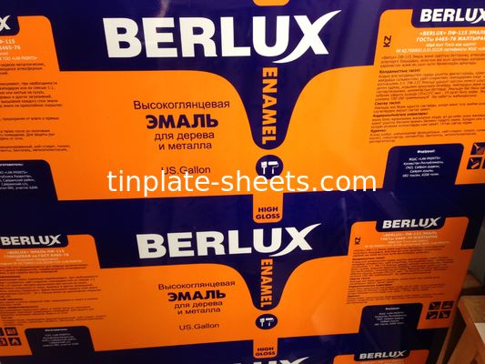 T2.5 T3 T4 T5 DR7 DR8 DR9 Печатная оловянная плитка EN10202 Стандарт 2.0/2.0 1.1/2.8 Для пищевых консервов