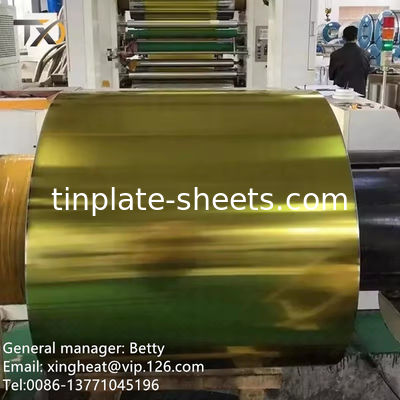 Tinplate Coil for Food Packaging T2/T3/T4/T5 Temper 0.15-0.49mm Thickness 600-986mm Width 4-8MT per Coil Silver Surface