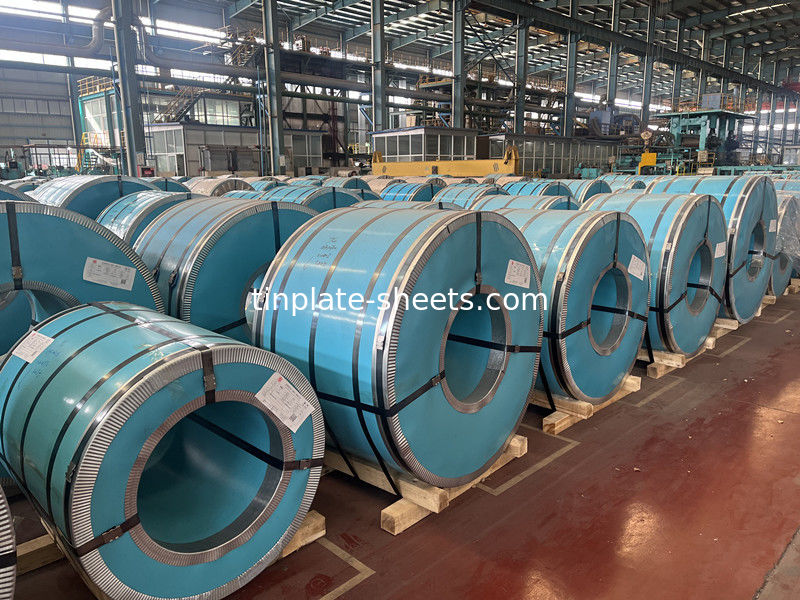 Тинистая катушка листов Mill Manufacturer EN10202 Каменная Серебряная Яркая отделка T3 T4 T2.5 Тинистая катушка для химических банок